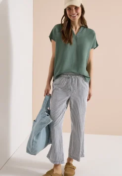 Wide Leg Hose in Seersuckerqualität