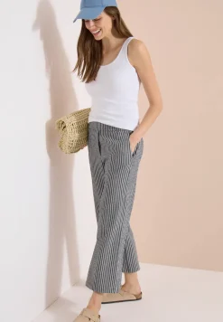 Wide Leg Hose in Seersucker-Qualität
