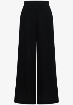 Wide Leg Hose mit Crepe Struktur