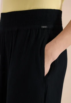 Wide Leg Hose mit Crepe Struktur