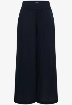 Wide Leg Hose mit Crepe Struktur