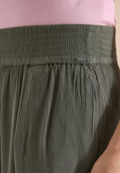 Wide Leg Hose mit Crepe Struktur
