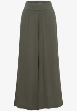 Wide Leg Hose mit Crepe Struktur
