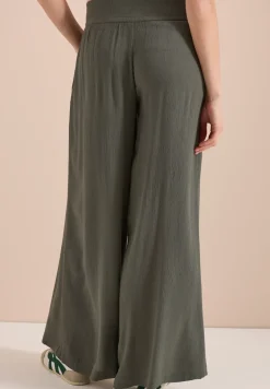 Wide Leg Hose mit Crepe Struktur