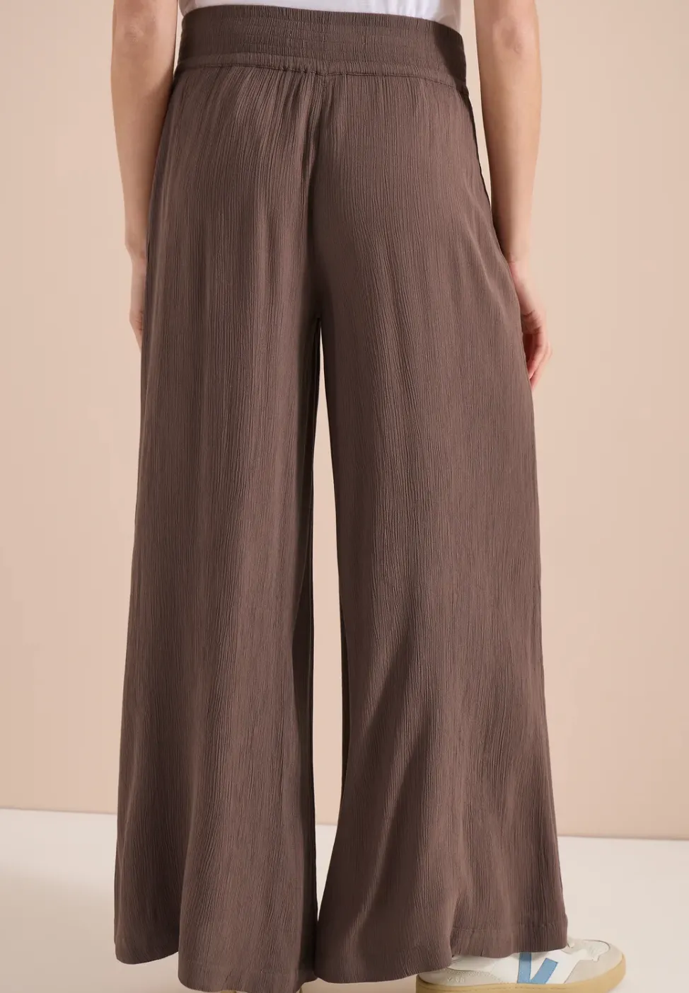 Wide Leg Hose mit Crepe Struktur