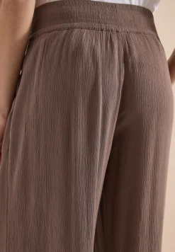 Wide Leg Hose mit Crepe Struktur