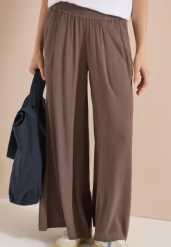 Wide Leg Hose mit Crepe Struktur