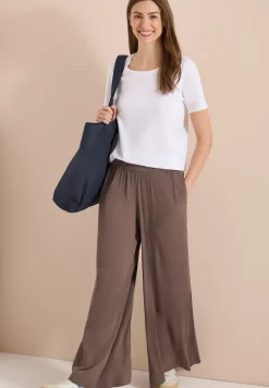 Wide Leg Hose mit Crepe Struktur