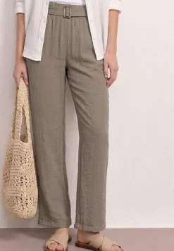 Wide Leg Hose mit Gürtel im Casual Fit