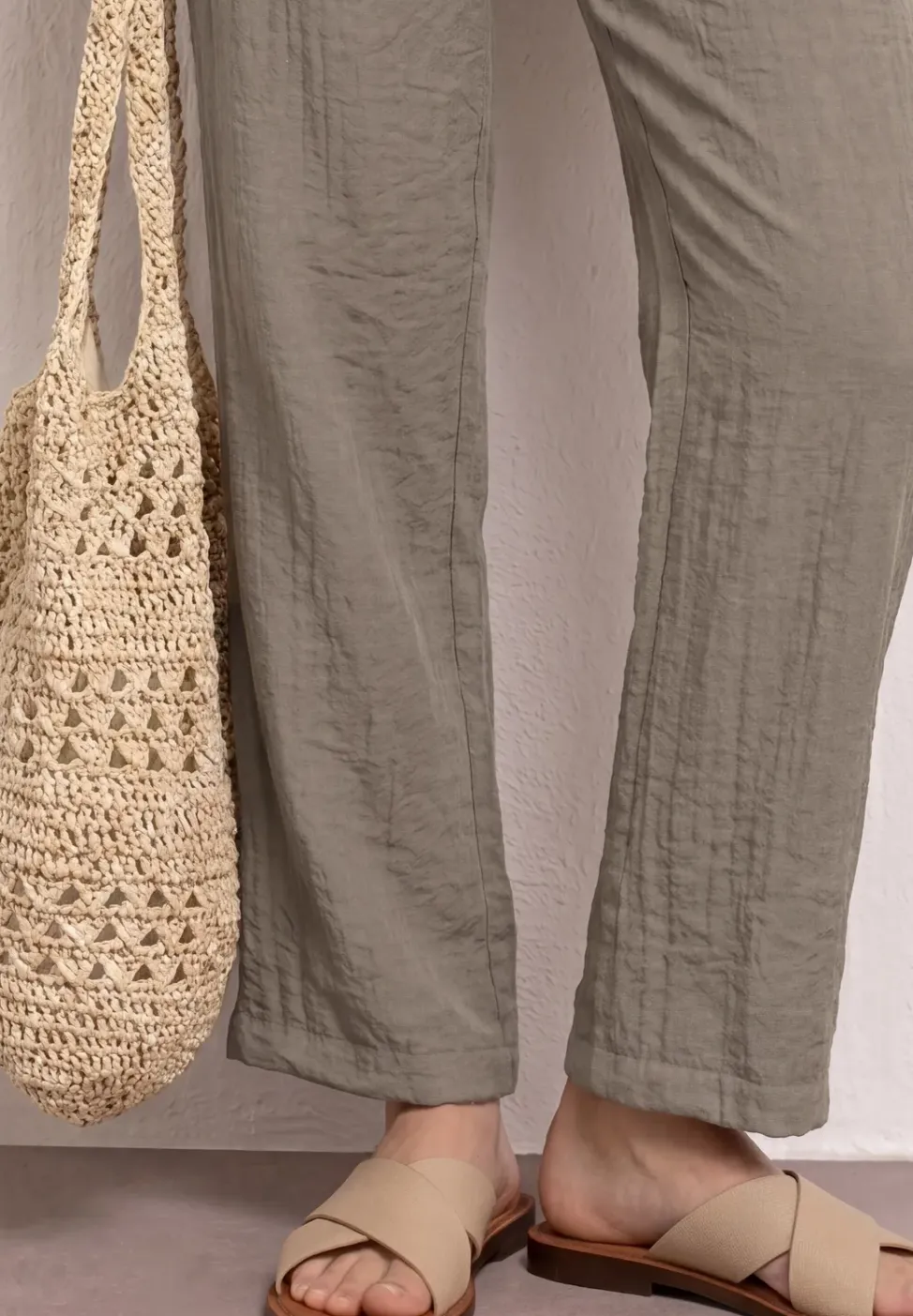 Wide Leg Hose mit Gürtel im Casual Fit