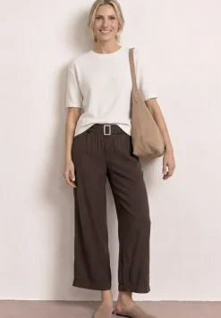 Wide Leg Hose mit Gürteldetail