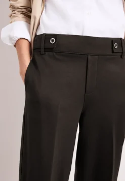 Wide Leg Hose mit Knopfdetail