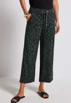 Wide Leg Hose mit Leo-Print