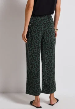 Wide Leg Hose mit Leo-Print