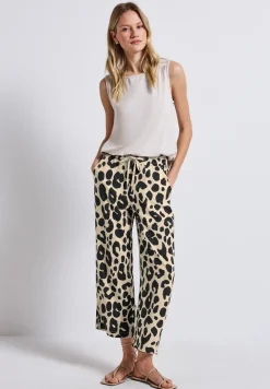 Wide Leg Hose mit Leo-Print