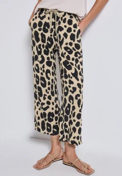 Wide Leg Hose mit Leo-Print