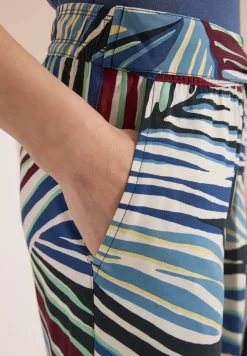 Wide Leg Hose mit Print und Gürteldetail