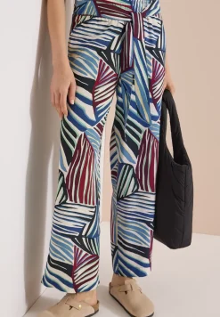 Wide Leg Hose mit Print und Gürteldetail