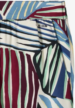 Wide Leg Hose mit Print und Gürteldetail
