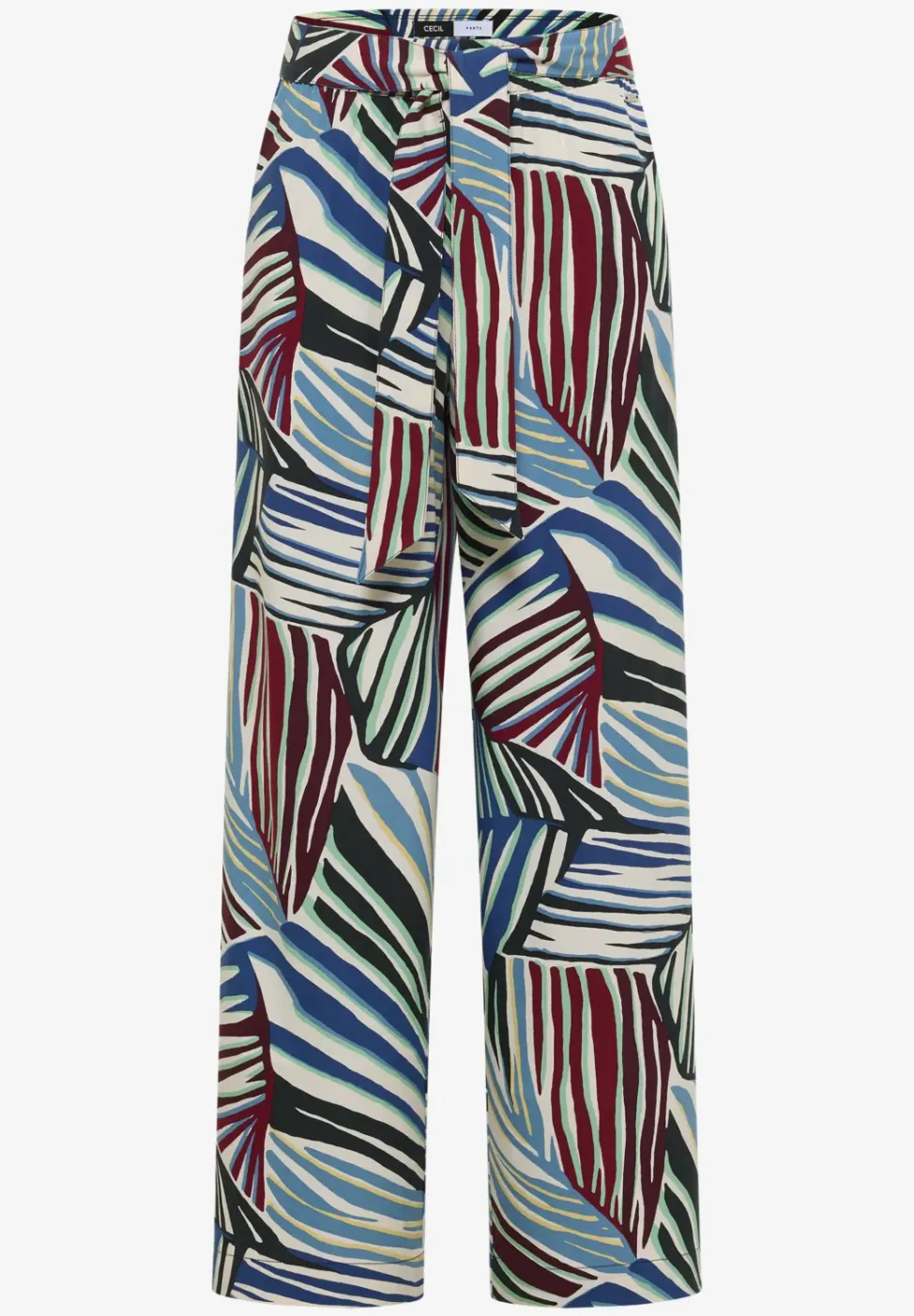 Wide Leg Hose mit Print und Gürteldetail