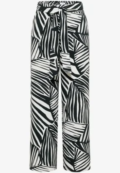 Wide Leg Hose mit Print und Gürteldetail