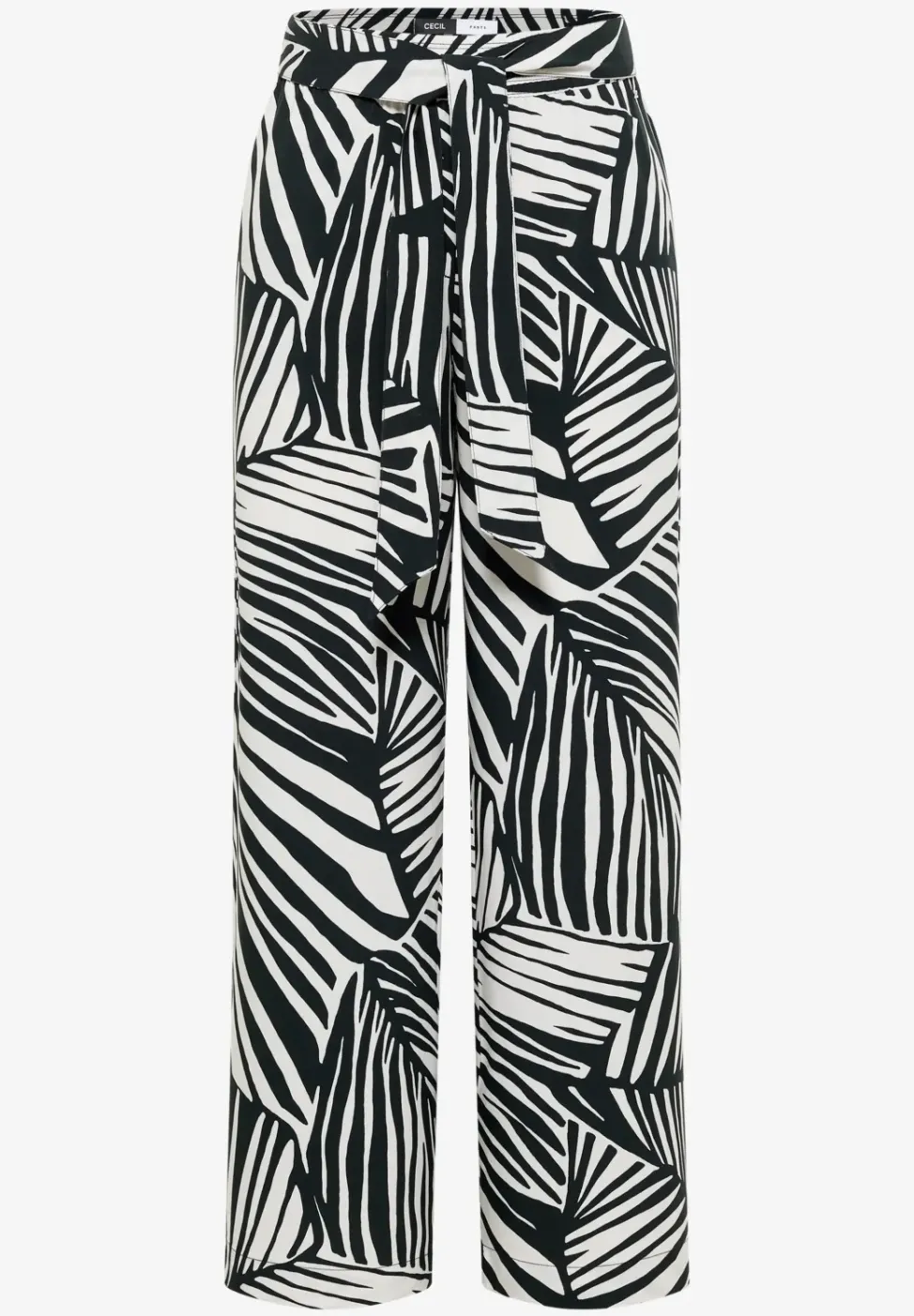 Wide Leg Hose mit Print und Gürteldetail
