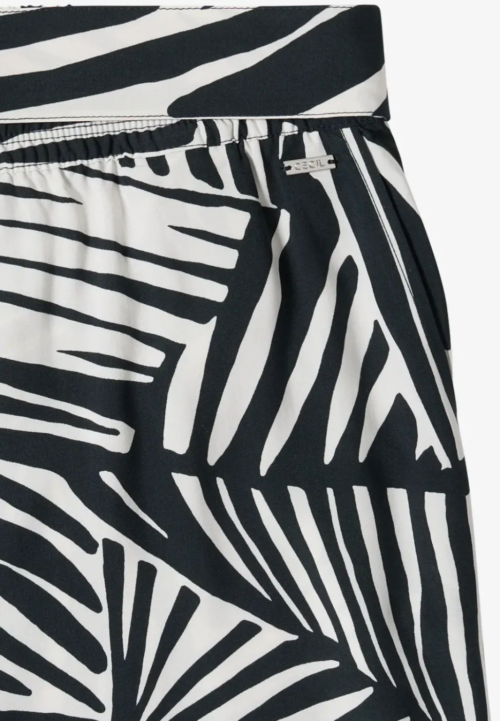 Wide Leg Hose mit Print und Gürteldetail