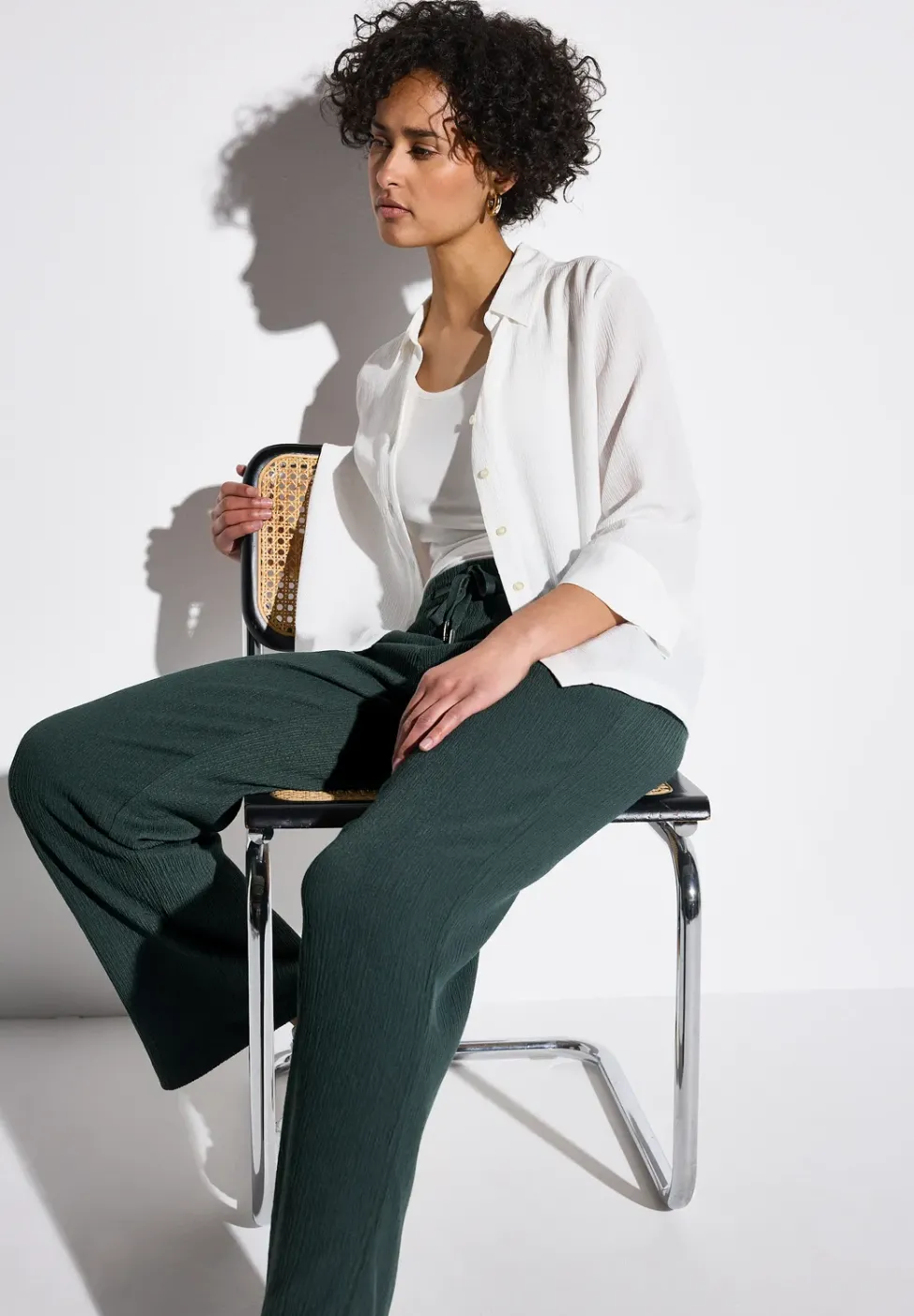 Wide Leg Hose mit Struktur