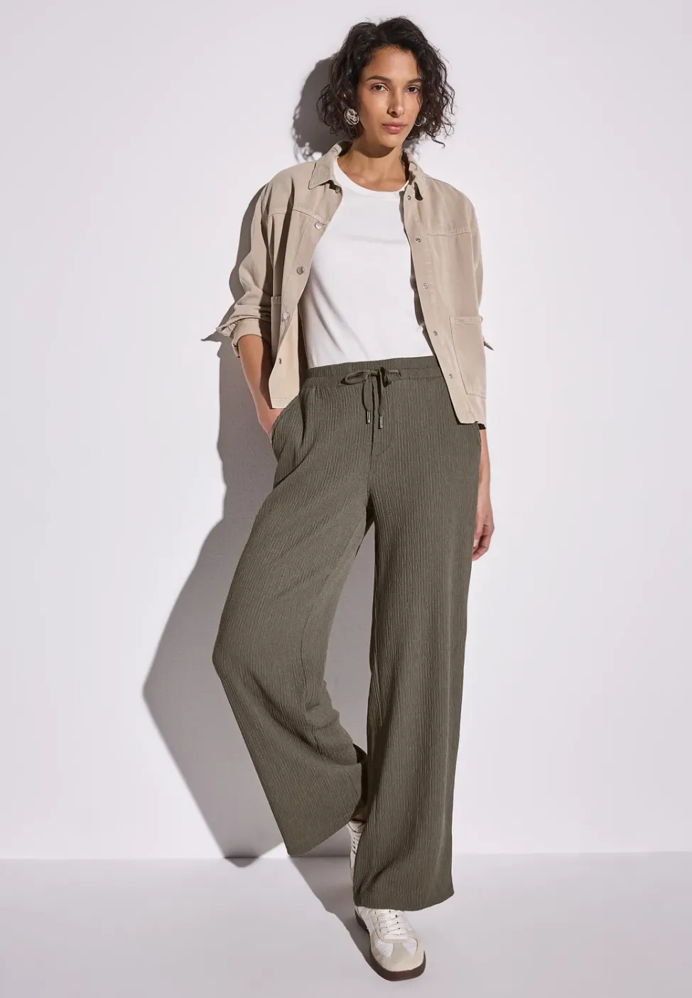 Wide Leg Hose mit Struktur