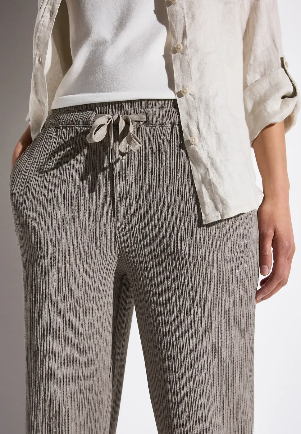 Wide Leg Hose mit Struktur