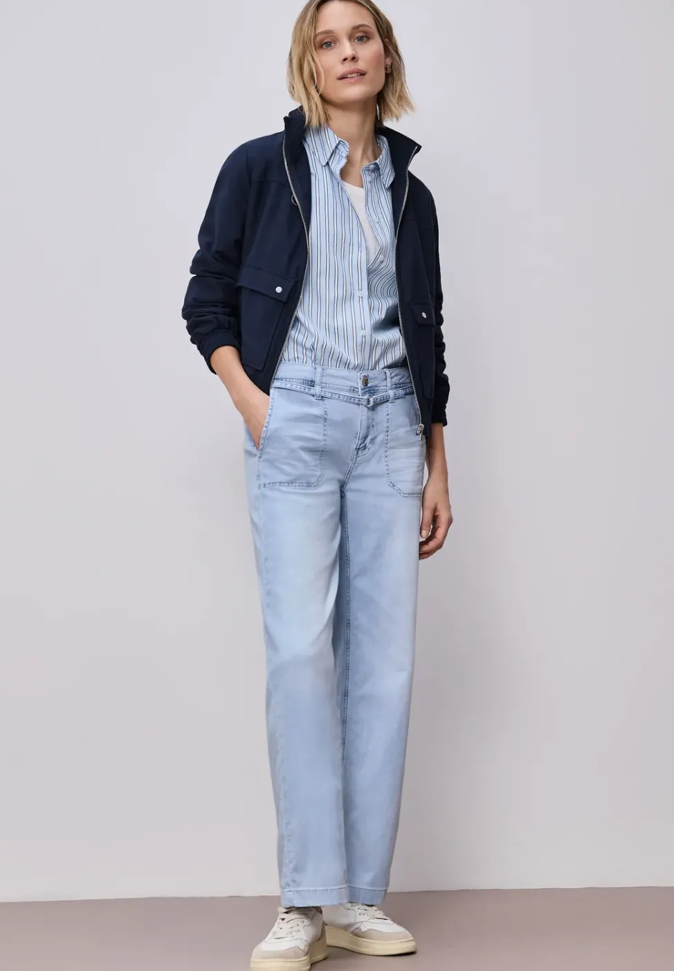 Wide Leg Jeans im Bleached-Look