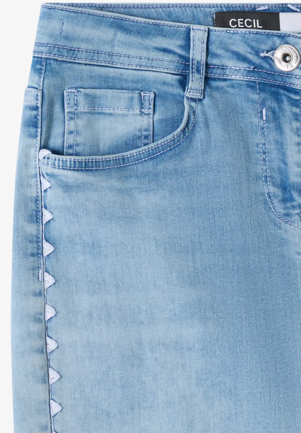 Wide Leg Jeans mit Embroidery-Detail