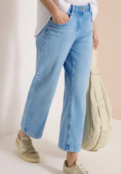 Wide Leg Jeans mit Embroidery-Detail