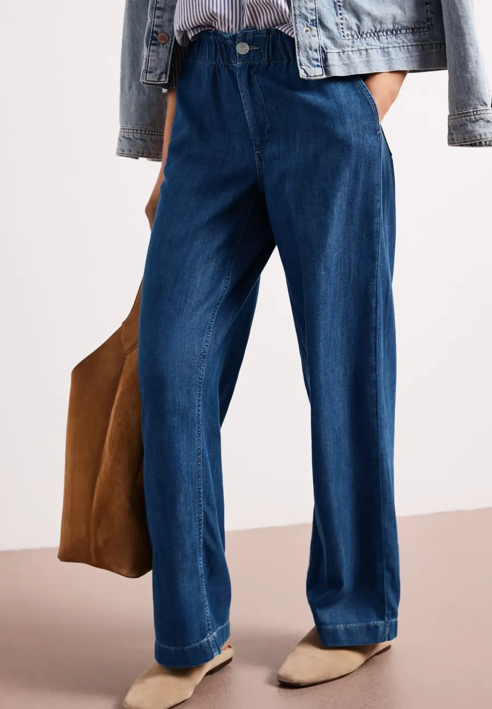 Wide Leg Jeans mit Paperbag-Bund