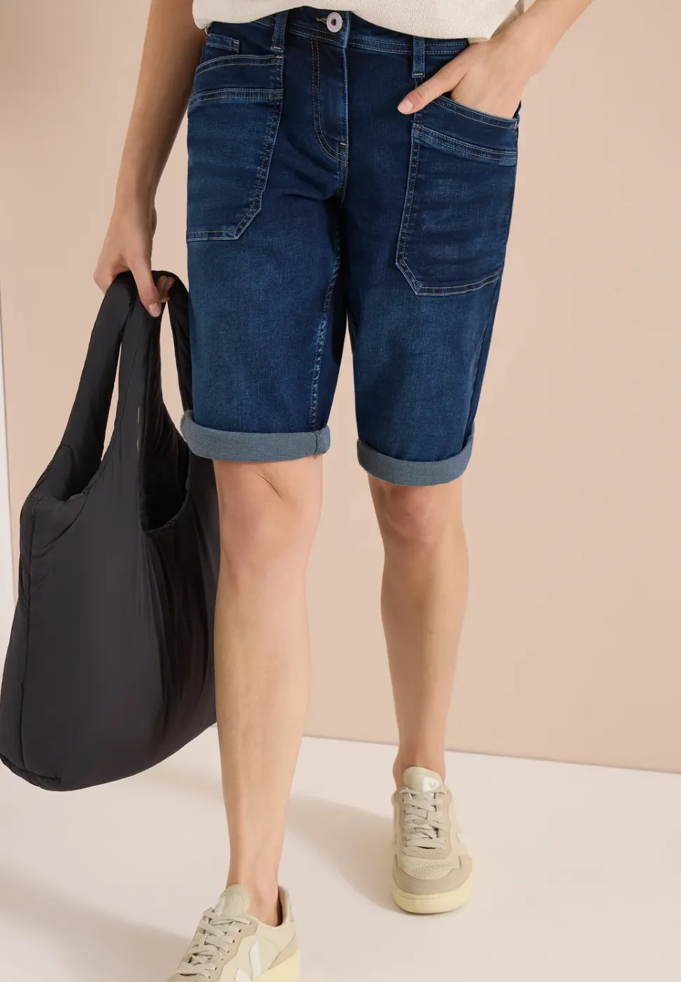 Wide Leg Jeansshorts im Loose Fit