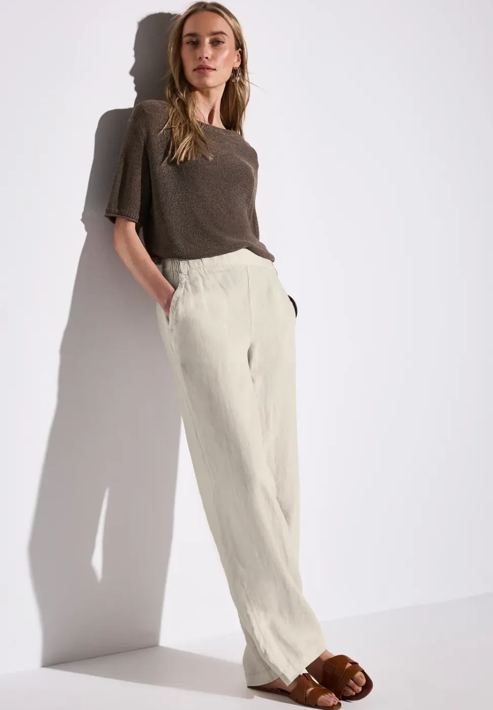 Wide Leg Leinenhose