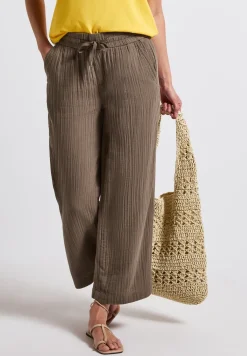 Wide Leg Musselin Hose