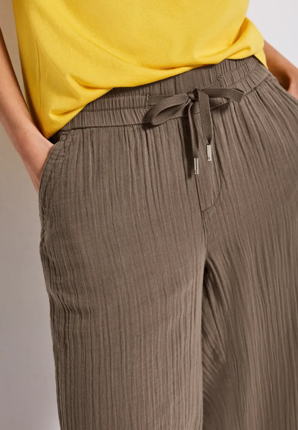 Wide Leg Musselin Hose