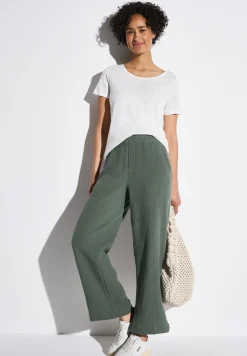 Wide Leg Musselin Hose