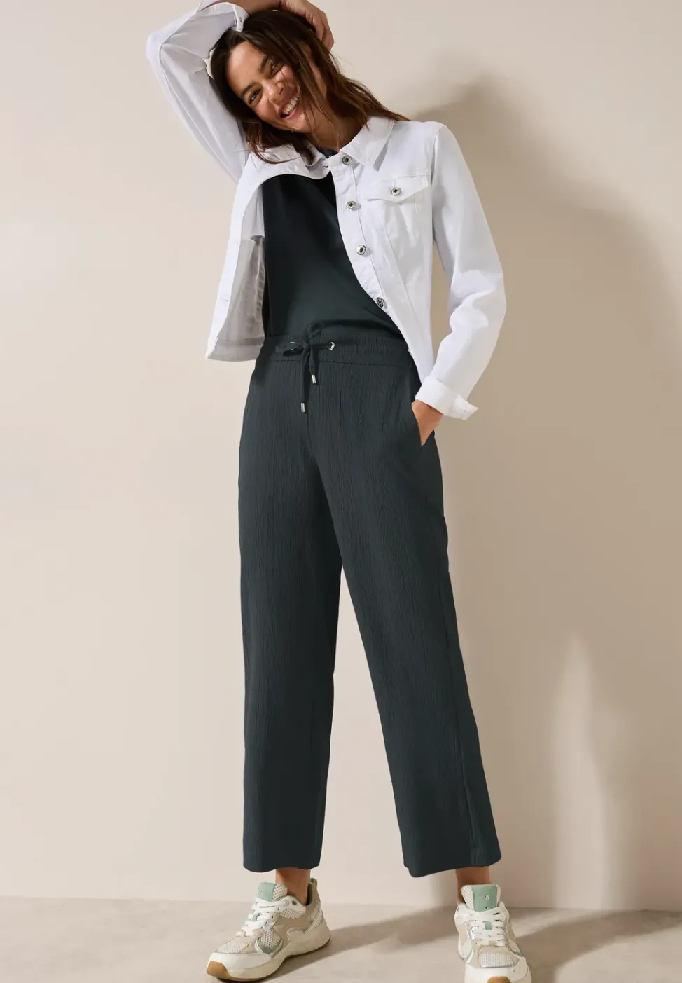 Wide Leg Strukturhose