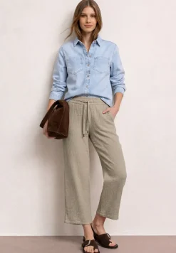 Wide Leg Hose aus Musselin im Loose Fit