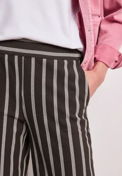 Wide Leg Hose im Casual Fit mit Streifen