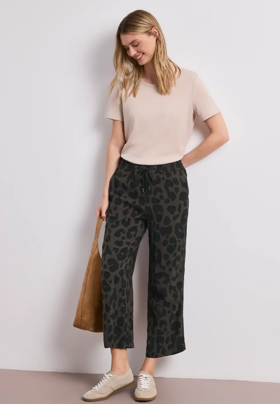 Wide Leg Hose im Loose Fit mit Print