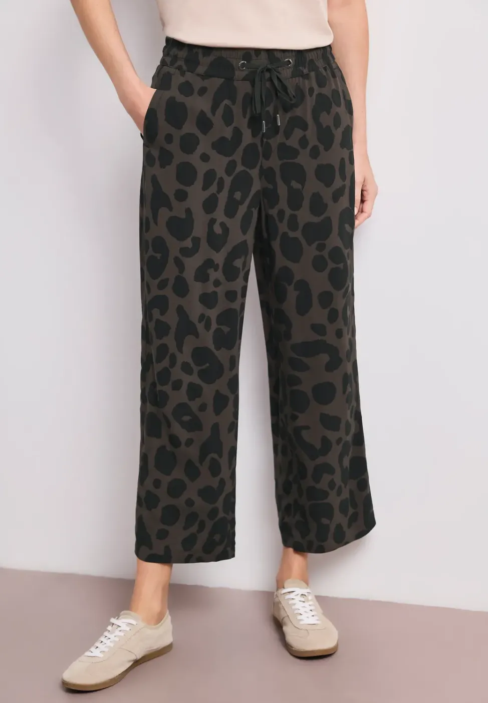 Wide Leg Hose im Loose Fit mit Print