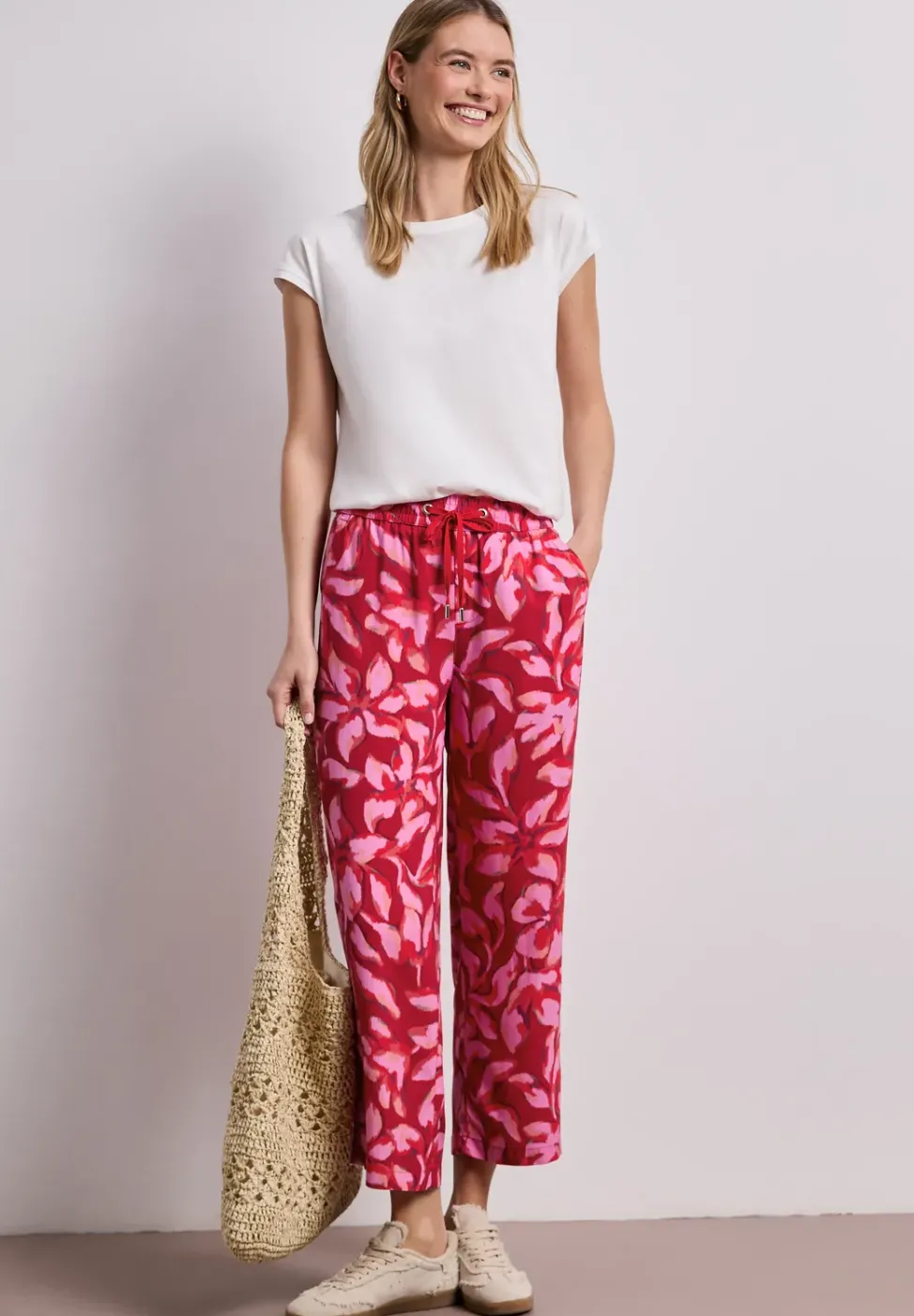 Wide Leg Hose im Loose Fit mit Print