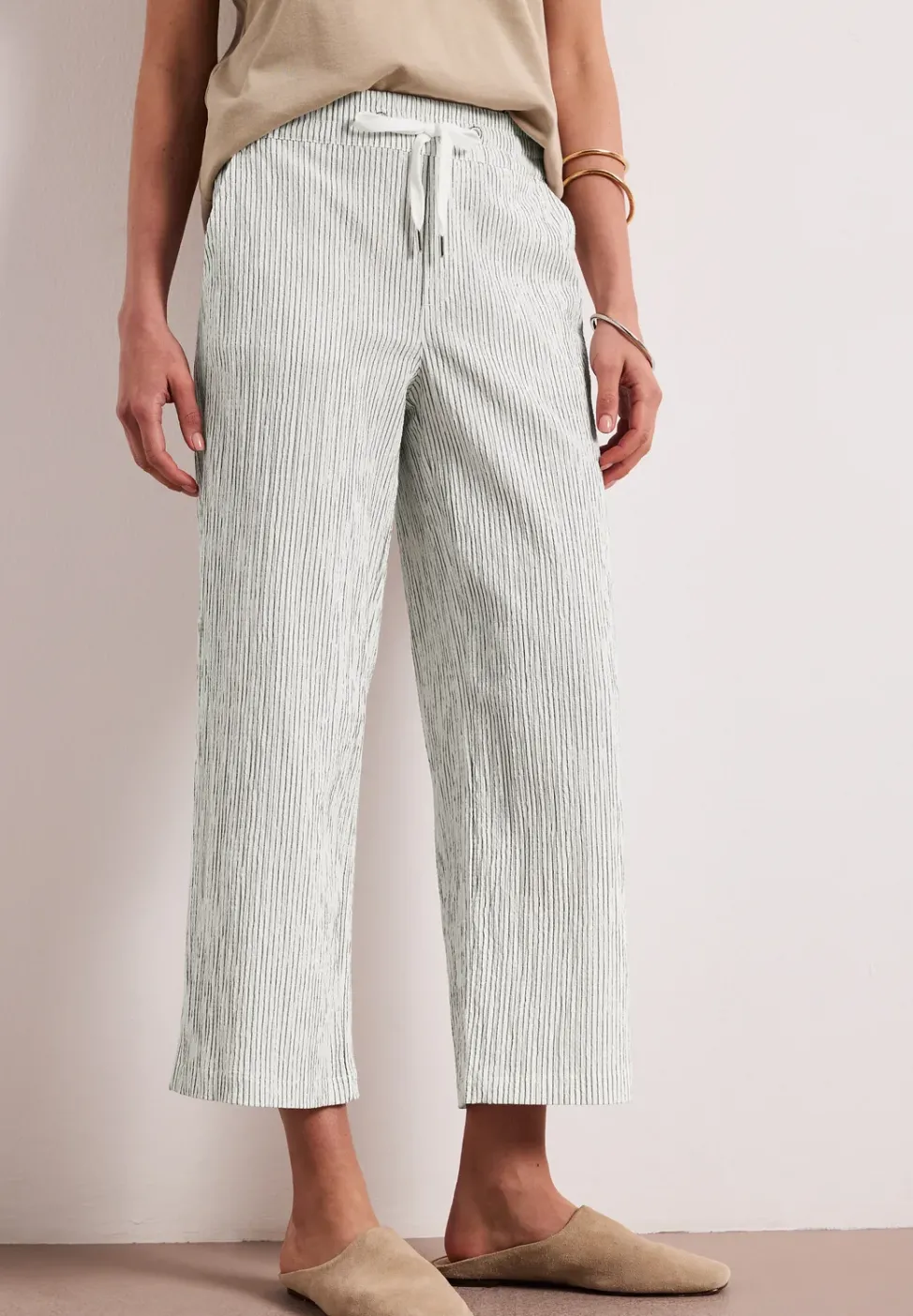 Wide Leg Hose im Loose Fit mit Streifen