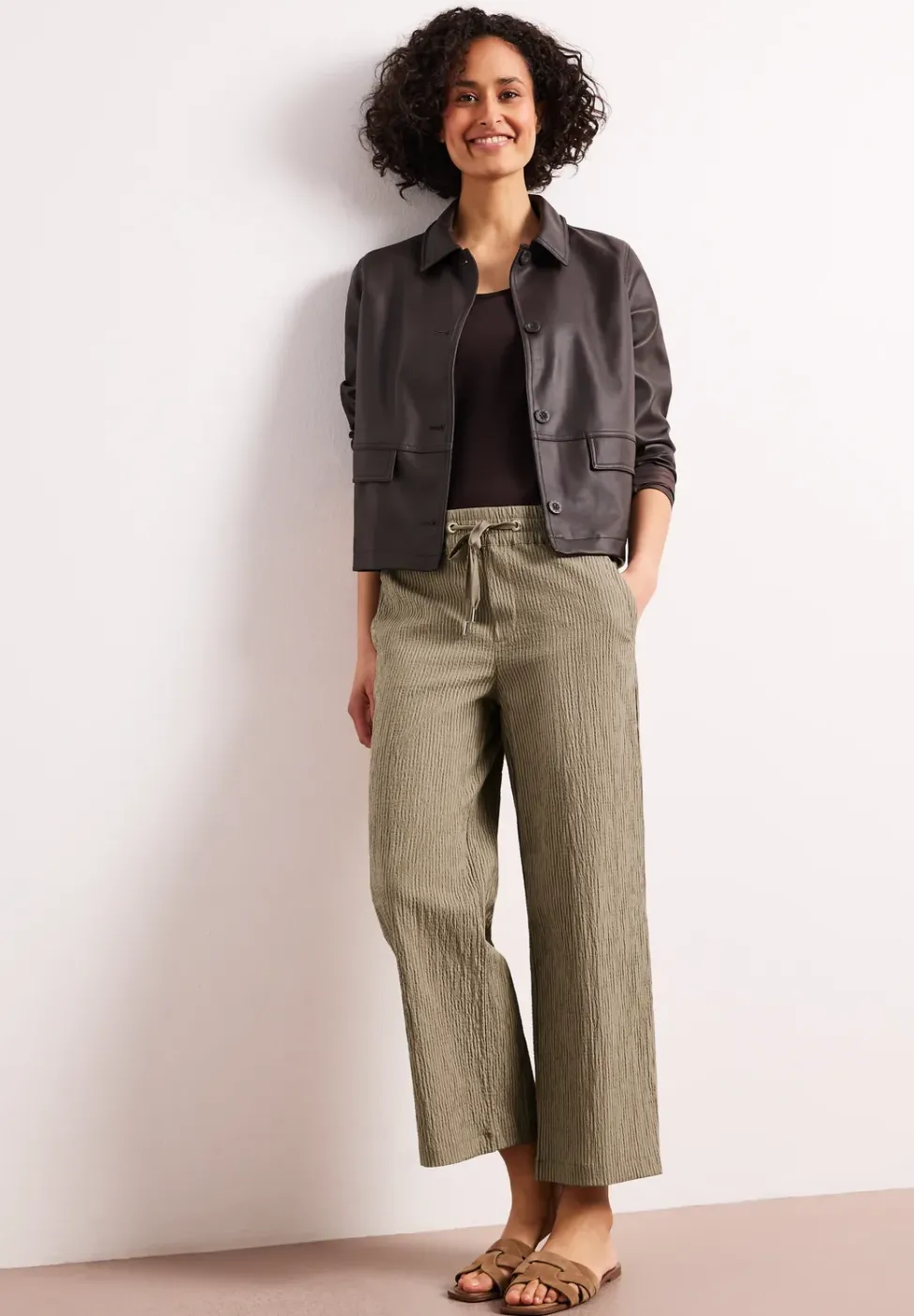 Wide Leg Hose im Loose Fit mit Streifen
