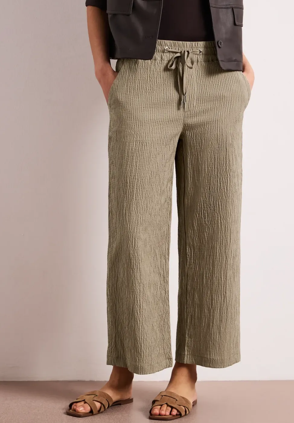 Wide Leg Hose im Loose Fit mit Streifen