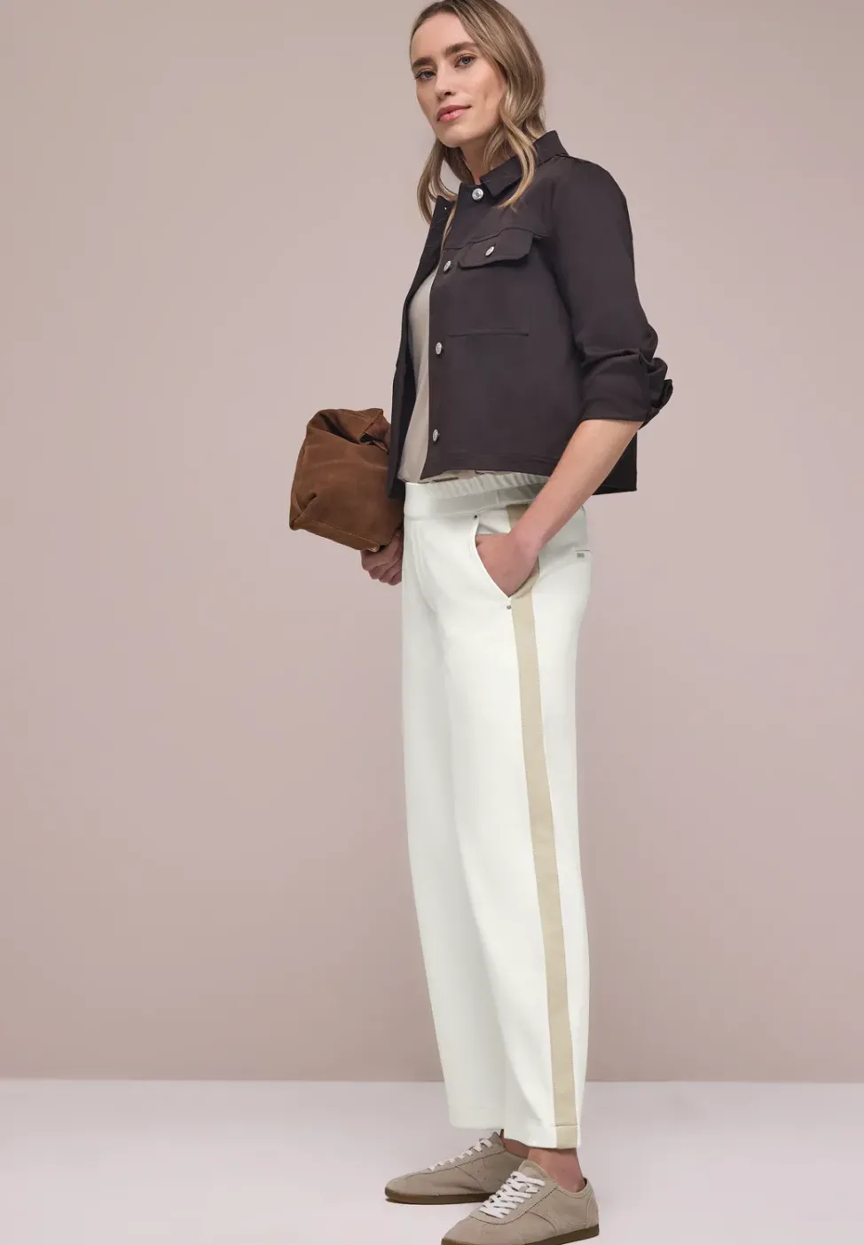 Wide Leg Hose mit Gallonstreifen