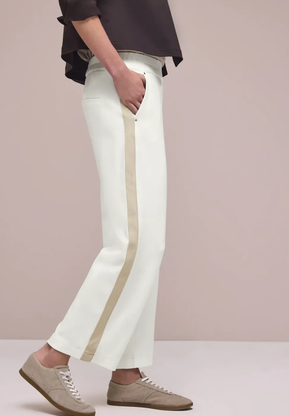 Wide Leg Hose mit Gallonstreifen